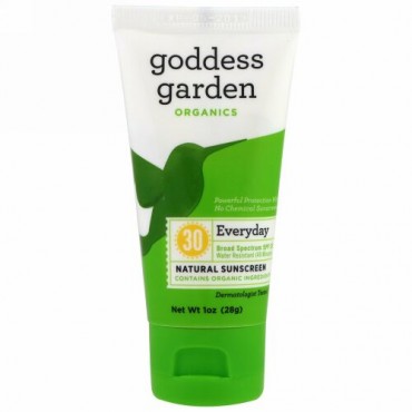 Goddess Garden, オーガニックス、エブリデイ、天然日焼け止めクリーム、SPF 30、1オンス（28 g） (Discontinued Item)