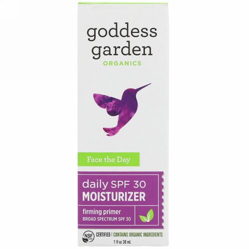 Goddess Garden, オーガニック、フェイスザデイ、デイリーモイスチャライザー、ファーミングプライマー、SPF 30、1液体オンス（30 ml） (Discontinued Item)