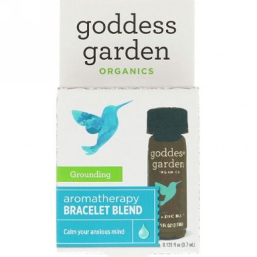 Goddess Garden, オーガニック、グラウンディング、アロマテラピーブレスレットブレンド、0.125液量オンス (3.7 ml) (Discontinued Item)