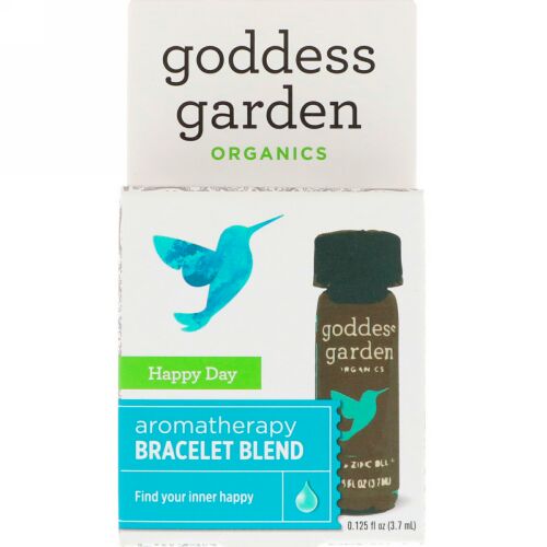 Goddess Garden, オーガニック、ハッピーデー、アロマテラピーブレスレットブレンド、0.125液量オンス (3.7 ml) (Discontinued Item)