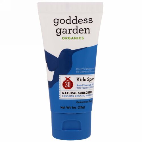 Goddess Garden, オーガニック、 キッズスポーツ、 ナチュラル日焼け止め、 SPF 30、 1 oz (28 g) (Discontinued Item)