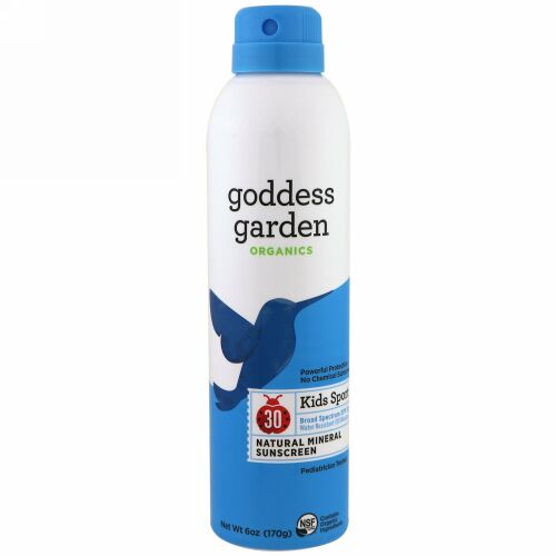 Goddess Garden, オーガニック、ナチュラルサンスクリーン、子供のスポーツ用、スプレー、SPF 30、6オンス (170 g) (Discontinued Item)