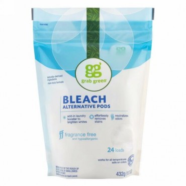 Grab Green, ブリーチオルタナティブポッド、 無香料、 24ロード、 15.2 oz (432 g)