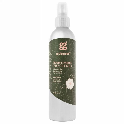 Grab Green, ルーム&ファブリックフレッシュナー、クチナシ、7オンス（207 ml）