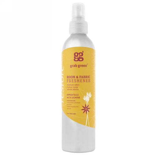 Grab Green, ルーム&ファブリックフレッシュナー、イモーテルとジャスミン、7オンス（207 ml） (Discontinued Item)
