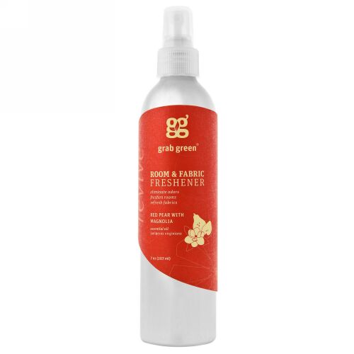 Grab Green, ルーム&ファブリックフレッシュナー、赤ナシとマグノリア、7オンス（207 ml） (Discontinued Item)