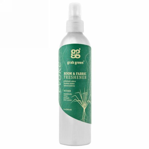 Grab Green, ルーム＆ファブリックフレッシュナー、ベチバー、207 ml（7 oz）