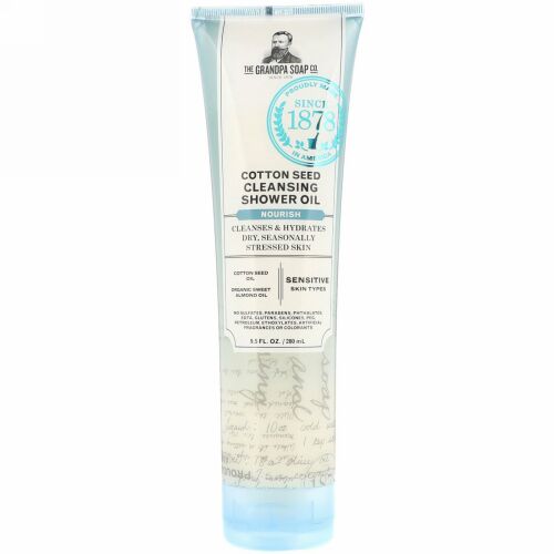 Grandpa's, コットンシード・クレンジングシャワーオイル、ナリッシュ、9.5 fl oz (280 ml)