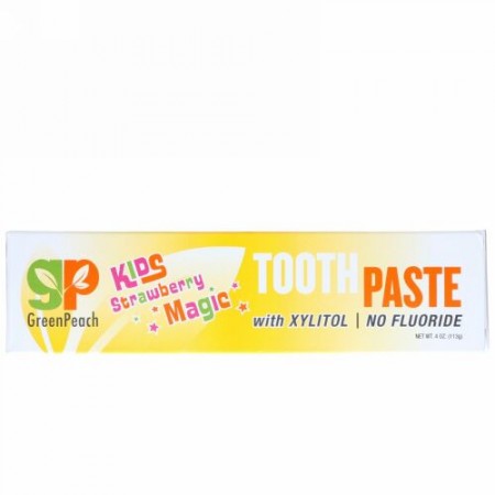GreenPeach, キッズ、ストロベリーマジック練り歯磨き、4 oz (113 g) (Discontinued Item)