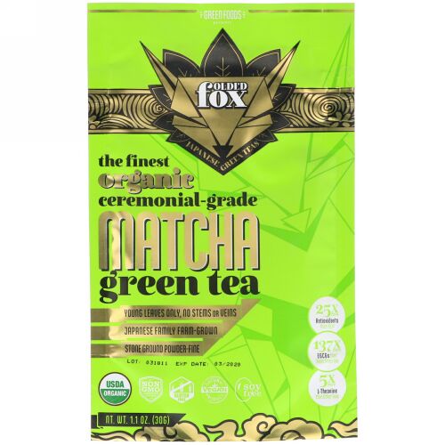 Green Foods, フォルデットフォックス、オーガニック抹茶、30g（1.1 oz） (Discontinued Item)