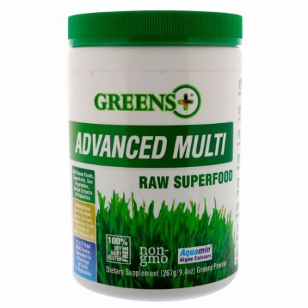 Greens Plus, アドバンスド・マルチ・ロー・スーパーフード, 9.4 オンス  (276 g) 青野菜パウダー