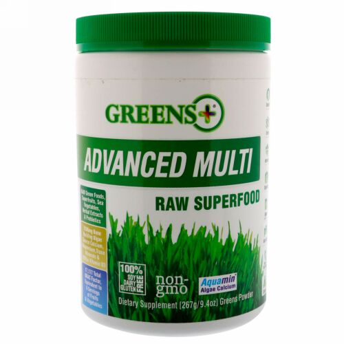 Greens Plus, アドバンスド・マルチ・ロー・スーパーフード, 9.4 オンス  (276 g) 青野菜パウダー