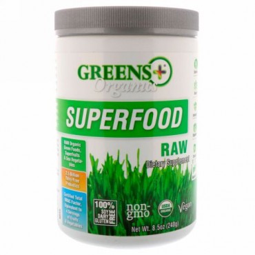 Greens Plus, オーガニックスーパーフード、未加工、 8.5 oz (240 g)