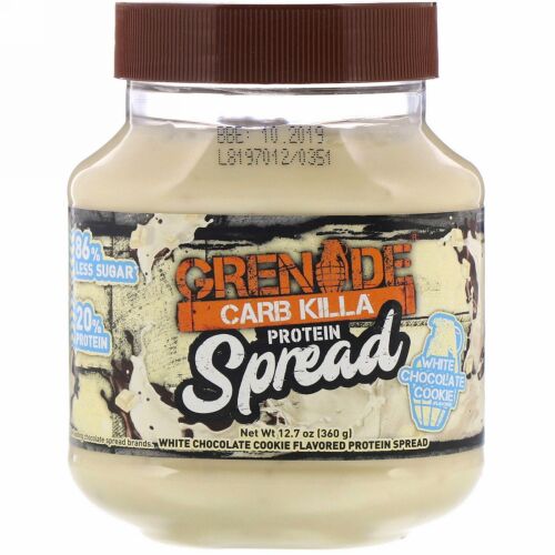 Grenade, クラブキラプロテインスプレッド、ホワイトチョコレートクッキー、12.7オンス (360 g)