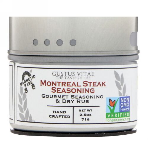 Gustus Vitae, 薬味、モントリオールステーキ調味料、2.5 oz (71 g) (Discontinued Item)