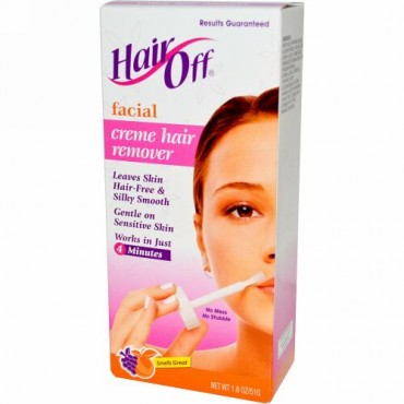 Hair Off, フェイシャル、クリームヘアリムーバー、 1.8オンス (51 g) (Discontinued Item)