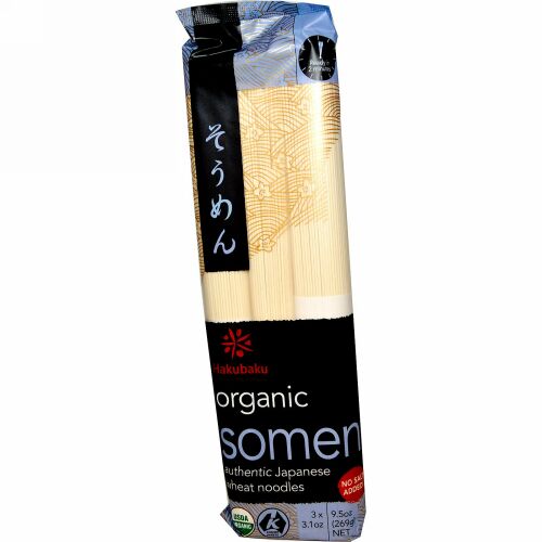 Hakubaku, オーガニック そうめん , 9.5 オンス (269 g) (Discontinued Item)