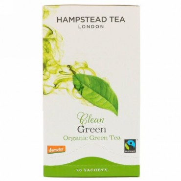 Hampstead Tea, Clean Green, Organic Green Tea, 20 Sachets, 1.41 oz (40 g) (Discontinued Item)