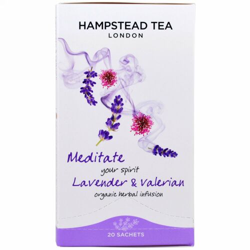 Hampstead Tea, ラベンダー & バレリアン、オーガニックハーバルインフュージョン、20袋、0.71 oz (20 g) (Discontinued Item)