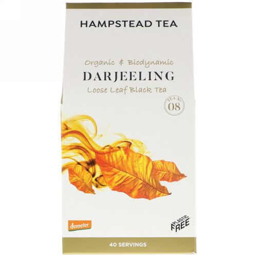 Hampstead Tea, Organic & Biodynamic, Loose Leaf Black Tea, Darjeeling, 3.53 oz (100 g) (Discontinued Item)
