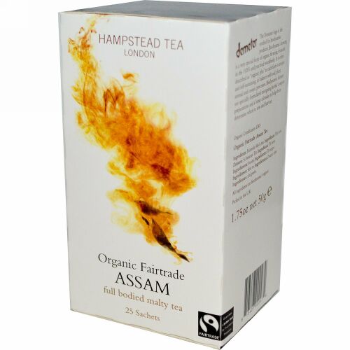 Hampstead Tea, Organic Fairtrade, Assam, Malty Tea, 25 Sachets, 1.75 oz (50 g) (Discontinued Item)