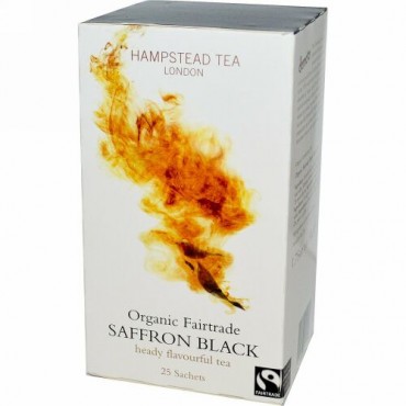 Hampstead Tea, Organic Fairtrade Saffron Black, 25 Sachets, 1.75 oz (50 g) (Discontinued Item)