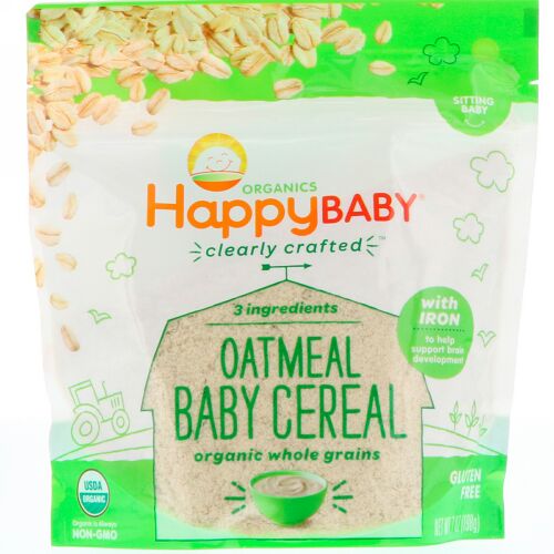 Happy Family Organics, Clearly Crafted, Oatmeal Baby Cereal, 7 oz (198 g)