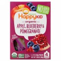 Happy Family Organics, Happy Kid（ハッピーキッズ）、オーガニックリンゴ、ブルーベリー、ザクロ、４袋、各90g（3.17オンス）