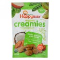 Happy Family Organics, Organic Creamies, Freeze-Dried Veggie, Fruit ＆ Coconut Milk Snacks, Apple, Spinach, Pea ＆ Kiwi, 1oz（28g）