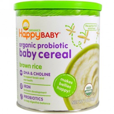 Happy Family Organics, オーガニックプロバイオティクスベイビーシリアル,玄米, 7 oz (198 g) (Discontinued Item)