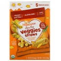 Happy Family Organics, オーガニックハッピートット、ラブマイベジー、ヒヨコマメストロースナックバッグ、オーガニックスイートポテト&ローズマリー、5袋、1袋当たり0.25 oz (7 g) (Discontinued Item)