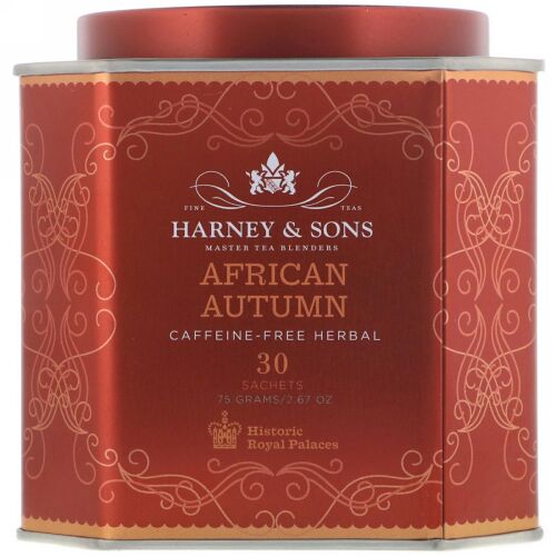 Harney & Sons, アフリカンオータム、カフェインフリーハーブティー、30袋、2.67 oz (75 g)