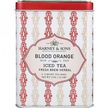 Harney & Sons, ブラッド・オレンジアイスティー、ティーバッグ6袋、3オンス（0.11 g） (Discontinued Item)
