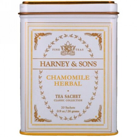 Harney & Sons, ファインティーズ、カモミールハーバル、ティーバッグ20袋、0.9 oz (26 g)