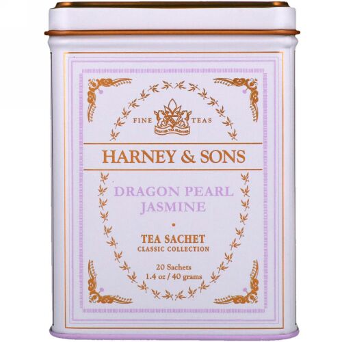 Harney & Sons, ドラゴンパールジャスミン、ティーサシェ20個入り、1.4 oz (40 g)