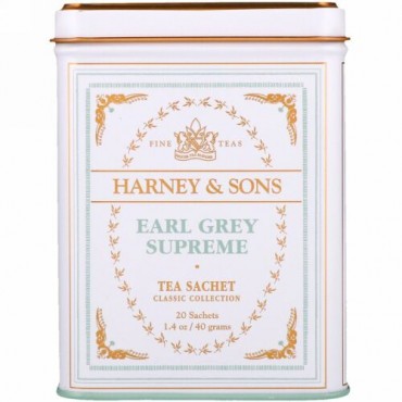 Harney & Sons, アールグレイ・シュプリーム, 小袋20 個入り, 1.4 oz (40 g)