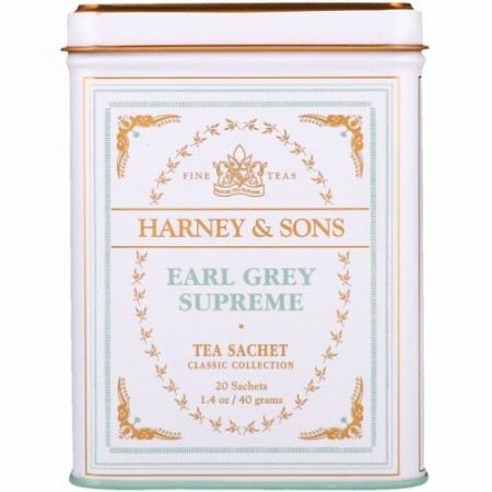 Harney & Sons, アールグレイ・シュプリーム, 小袋20 個入り, 1.4 oz (40 g)