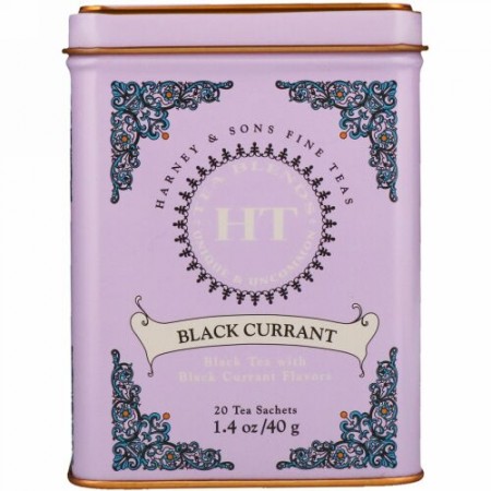 Harney & Sons, ブラックカラントティー, 20 ティーサシェ, 1.4 オンス (40 g)