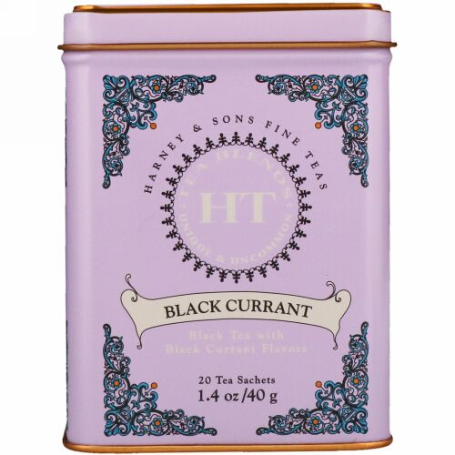 Harney & Sons, ブラックカラントティー, 20 ティーサシェ, 1.4 オンス (40 g)