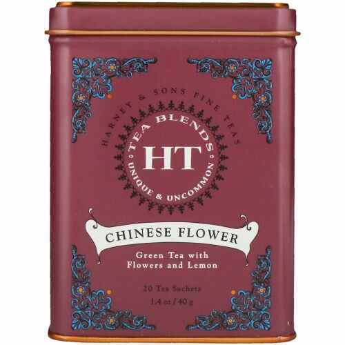 Harney & Sons, チャイニーズフラワー、20ティーバッグ、1.4オンス(40 g)