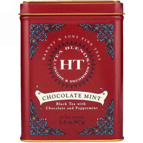 Harney & Sons, チョコレートミント, ティーサシェ 20 袋, 1.4 オンス (40 g)