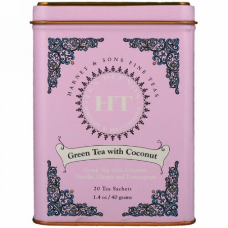 Harney & Sons, Green Tea with Thai Flavors, 20 Tea Sachets, 1.4 oz (40 g)