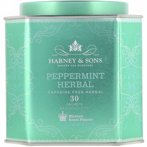 Harney & Sons, ペパーミントハーブ、カフェインフリーハーブ、30袋、1.9 oz (54 g)