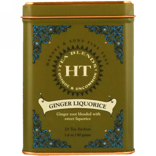 Harney & Sons, ティーブレンド、ジンジャー・リコリス、ティーバッグ20個、1.4 oz (40 g) (Discontinued Item)