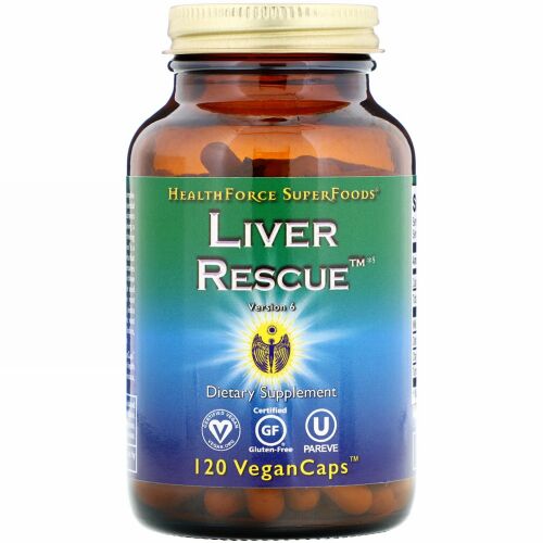 HealthForce Superfoods, レバーレスキュー、バージョン6、植物性カプセル120錠