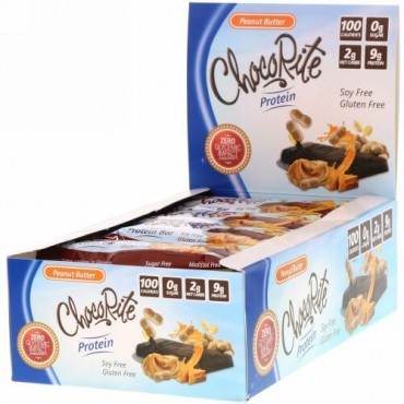 HealthSmart Foods, ChocoRite Protein Bar, Peanut Butter, 16 Bars, 1.2 oz (34 g) Each  (Discontinued Item)