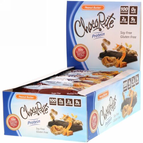 HealthSmart Foods, ChocoRite Protein Bar, Peanut Butter, 16 Bars, 1.2 oz (34 g) Each  (Discontinued Item)