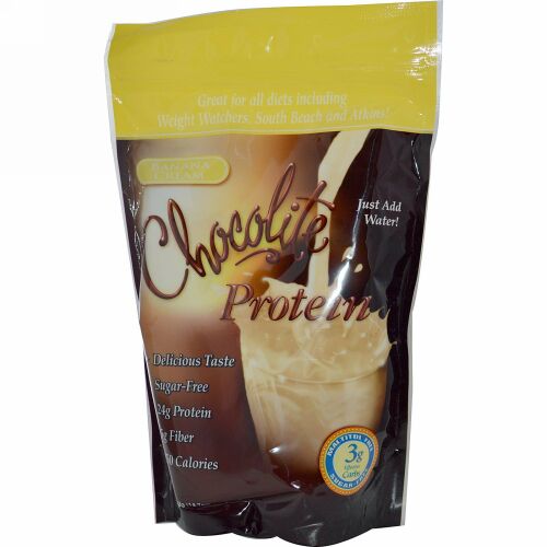HealthSmart Foods, Chocolite Protein, バナナクリーム, 14.7オンス(418 g) (Discontinued Item)