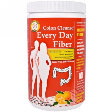 Health Plus, コロンクレンズ, エブリデーファイバー, オレンジ味, 9オンス (255 g) (Discontinued Item)