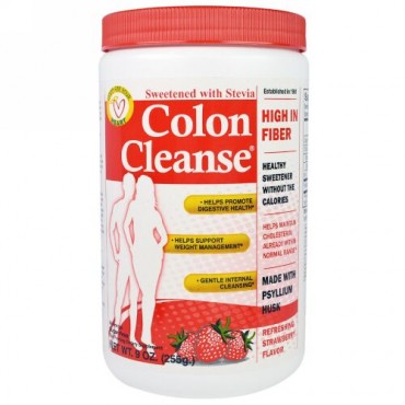 Health Plus, コロンクレンズ, ステビア甘味料, ストロベリー味, 9オンス (255 g) (Discontinued Item)